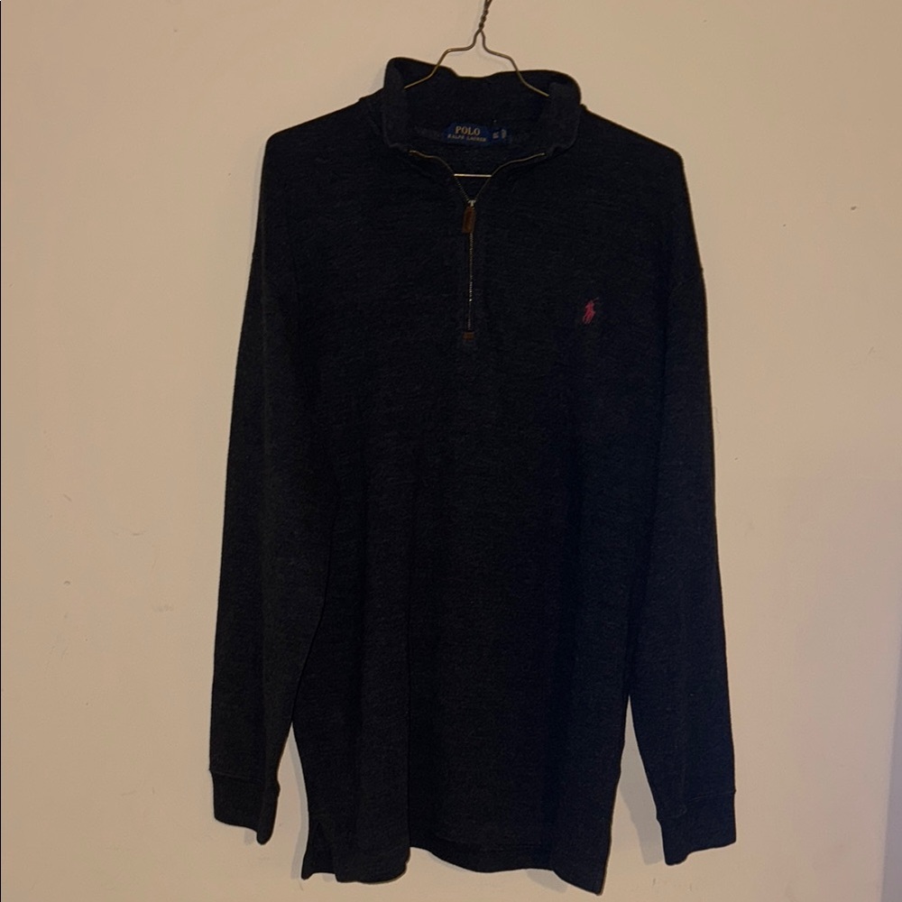 Polo Ralph Lauren Men's Dark Gray 1/4 Zip  Sweater XLT